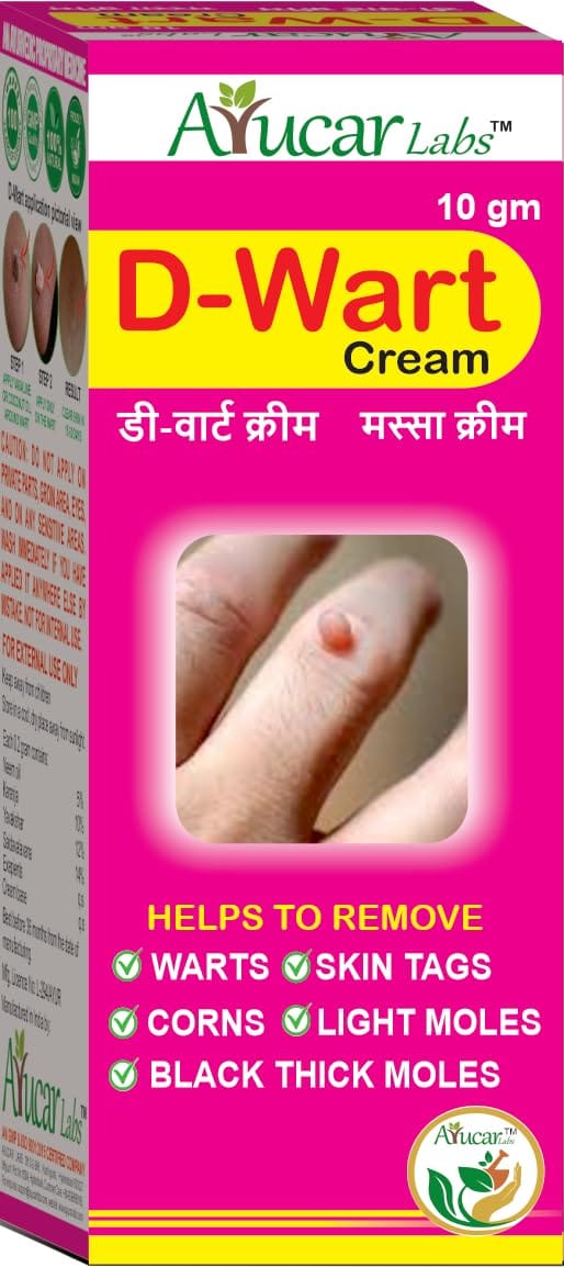 D Wart Cream, Ayurvedic wart removal cream, skintag, massa remover cream, Removes upto 20 warts, Made in India