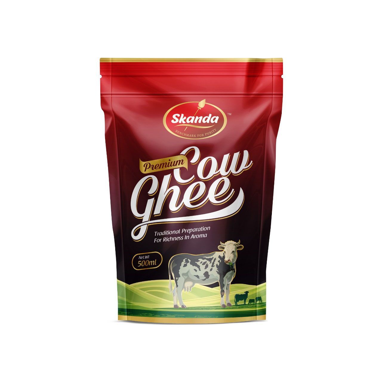 Skanda Premium Cow Ghee 500 Ml Pouch