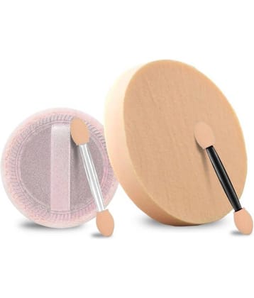 Majestique Powder Puff & Large Round Sponge, Makeup Foundation Sponge & Cosmetic Sticksmulticolor