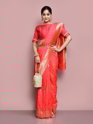 Light pink Banarasi  Silk Saree