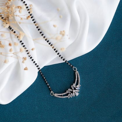 Rhodium Whisper Mangalsutra-White / Rhodium / 18"
