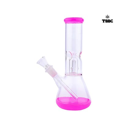 Lace Pink Ice Perc Glass Bong - 8 inches