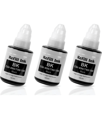 zokio Refill Ink Gi-790 Black Pack of 3 Cartridge for Inkjet Printers G1000,G1010,G1100,G2000,G2002,G2010,G2012,G2100,G3000,G3010,G3012,G3100,G4000,G4010