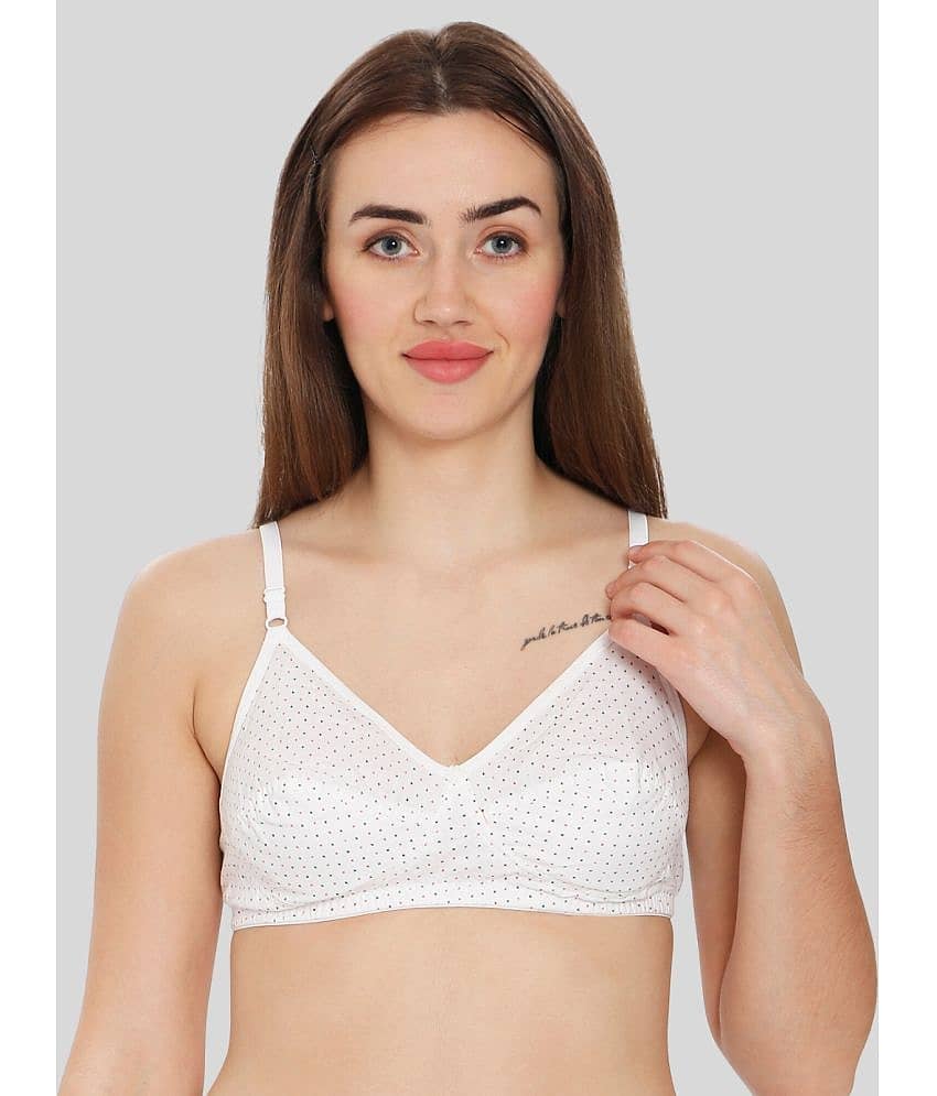 ILRASO Cotton Blend Non Padded Women's T-Shirt Bra ( White )