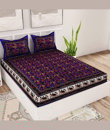 Uniqchoice Cotton Double Bedsheet ( Blue )