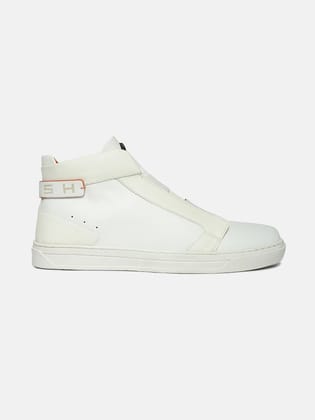 ZOH II - WHITE - White High-Top Leather Sneakers-8
