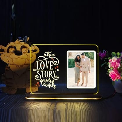 Personalized Transparent Acrylic LED Lamp | Photo Frame | Customized with Photos, Quotes & Name | Best Gift for Loved Ones | Him/Her |Special Occasion & Days. Size: 8X11 inch