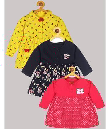 Babeezworld Pack of 3 Baby Girls Cotton Frock ( Multi )