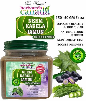 HERBOTECH CANADA Neem Karela Jamun Diabetes Care Powder Powder 200 gm