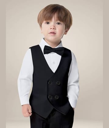 BELIEVED WORTH'S Pack of 1 Boys Cotton Blend Shirt & Pants Set ( Black )
