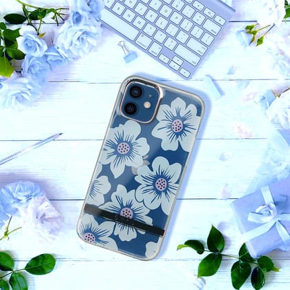 iPhone 12 Wow Floral Transparent Case-White Blossom