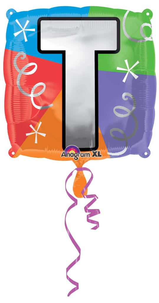 Letter T Quad Shaped Balloon - Helium Quality - 18 inches - 1PC - Party and Festive Needs | Buy online on ZillyBuy