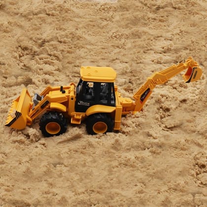 LALA Friction Powered JCB Style Backhoe Loader Construction Toy Truck for Kids (1 Pc)