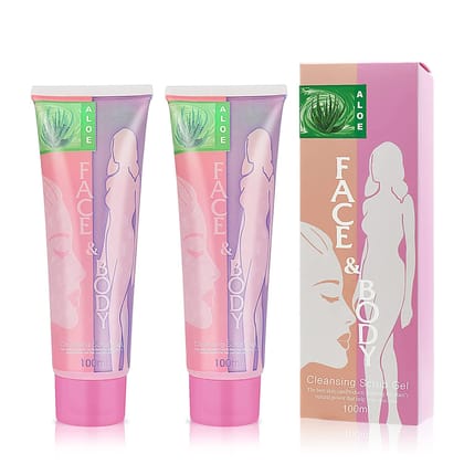 Elecsera Face and Body Cleansing Gel Scrub (Pack of 2 100 ml Each) Scrub (200 ml)