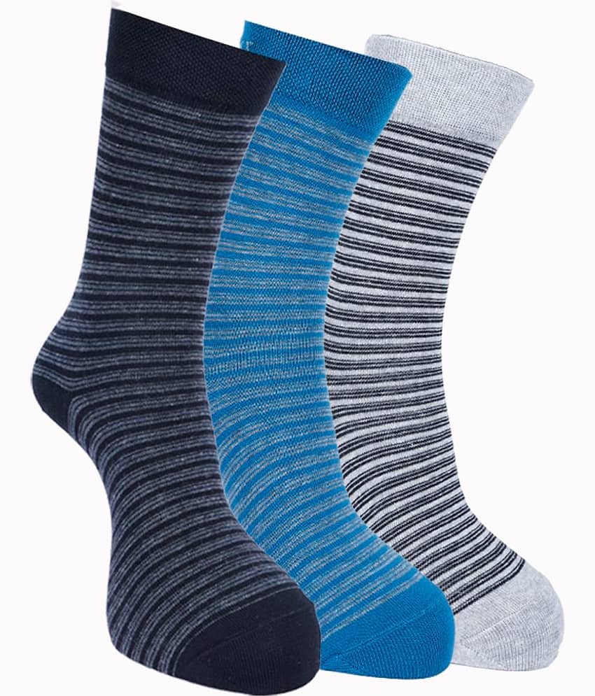 Force NXT Cotton Blend Men's Self Design Multicolor Full Length Socks ( Pack of 3 )