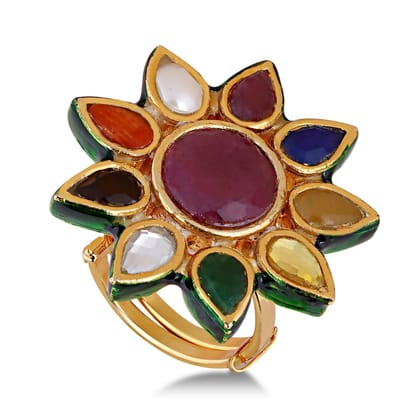 Saaleha - Sun Shaped Multi Coloured Ring
