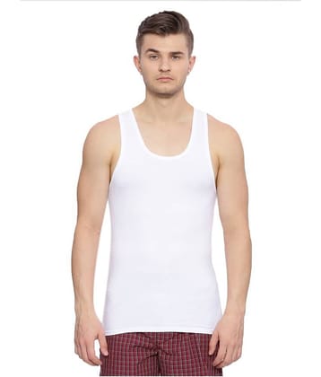 Galatea Pack of 1 Cotton Blend Sleeveless Vest For Men ( White )