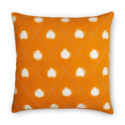 Embroidered Cotton Ikat Cushion Cover - 18x18