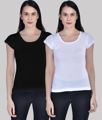 AIMLY Cap Sleeve Cotton Camisoles - White Pack of 2