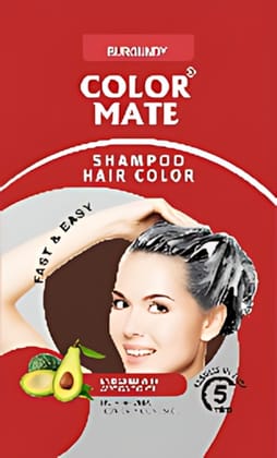 COLOR MATE HAIR COLOR SHAMPOO 15ML -BURGUNDY