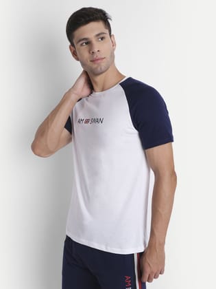 Mens Premium Cotton Printed Raglan Half Sleeve T-Shirts-S-38