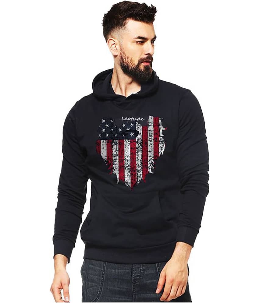 Leotude - Black Fleece Regular Fit Men's Sweatshirt ( Pack of 1 )