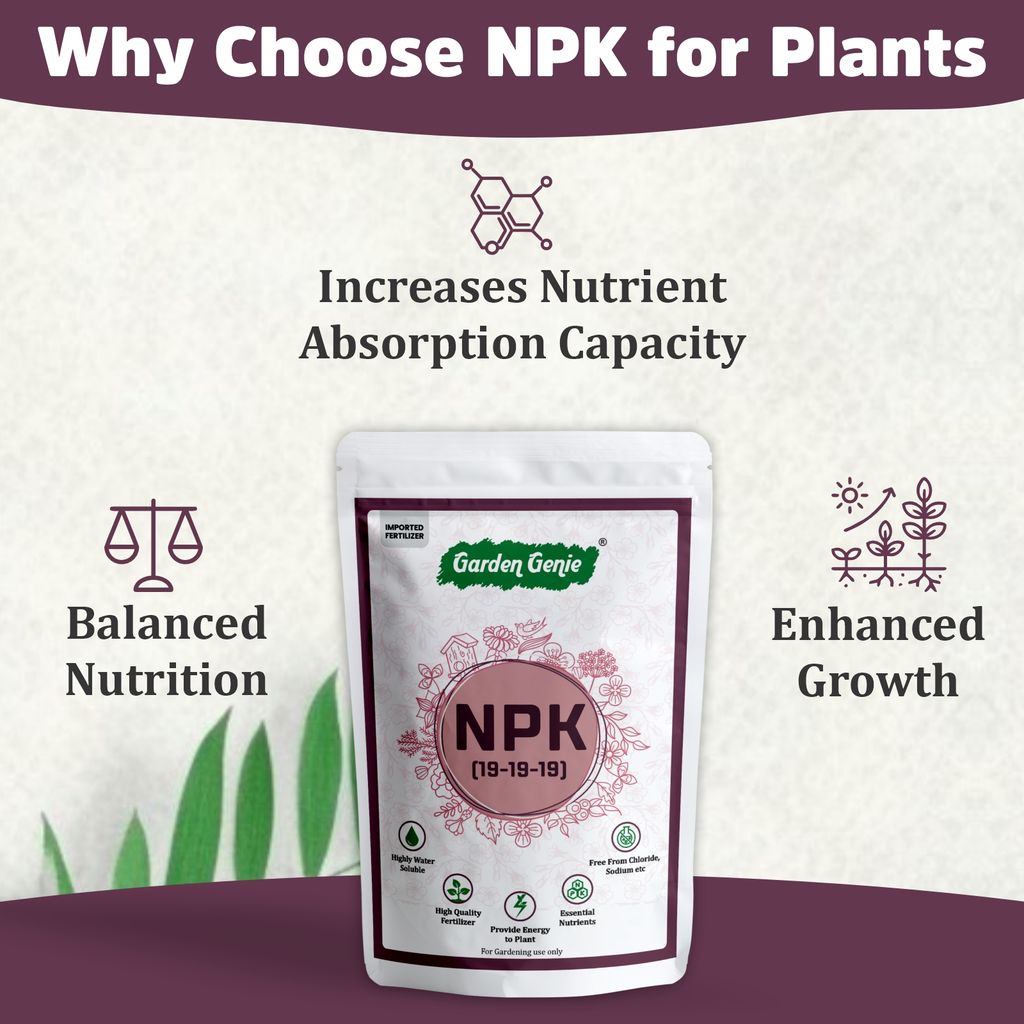 Garden Genie Npk 19 19 19 Fertilizer For Plants 1800g I 100% Water Soluble I Complete Plant Food For Gardening, Growth Boost And Flowering, Powder