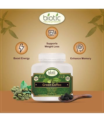 Biotic Green Coffee Bean Capsules 500mg Extract Veg Capsule 120 no.s Pack of 2