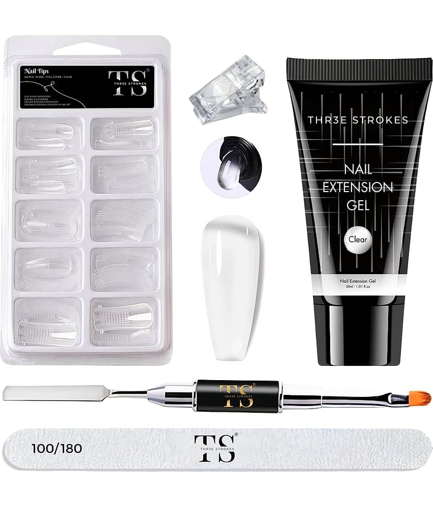 THR3E STROKES Poly Gel Nail Extension Set Nails Art Combo Kit | Polygel Nail Extension Kit 30 g