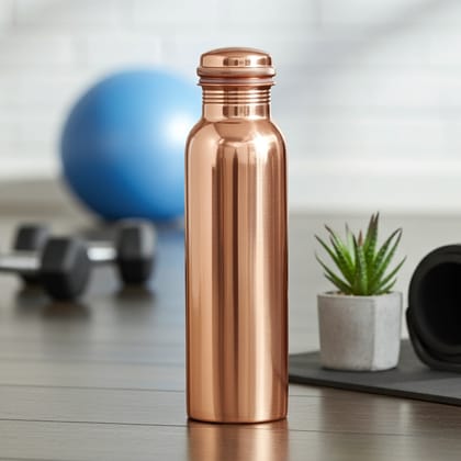 Pure Copper Water Bottle 900 ML | Leakproof Ayurvedic Drinking Bottle , Height : 10.5 Inch (BCMAS079 A)