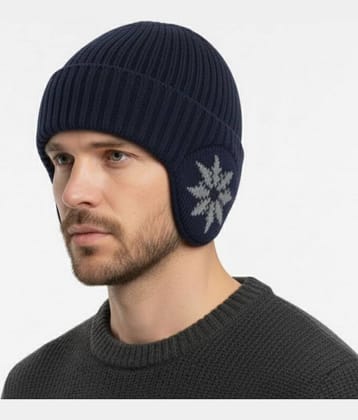 Infispace Pack of 1 Woollen Men's Cap ( Blue )