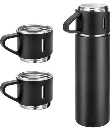 Vacuum Insulated Flask 500ml, Double Wall Stainless Steel Thermal Bottle with Lid 3 Cup for Hot & Cold Drink Water, Tea, Coffee Travel Mug Thermos