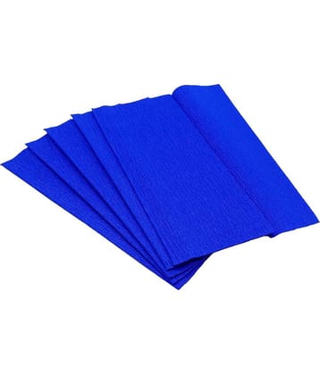 PRANSUNITA Flower Making Duplex Wrinkled Stretchable Crepe Paper for DIY Flower Making and Wrapping, Size: - 25 x 55 cm - Pack of 5 Sheets (ROYALBLUE)