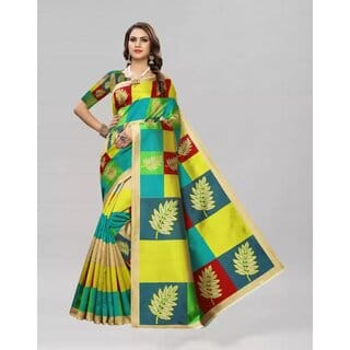 SVB Saree  Multicolour Art Silk Printed Saree