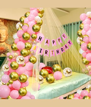 Zyozi Cabana Tent Birthday Decorations Set | Birthday Decorations Set| Balloons For Decoration Net | Cabana Tent For Birthday Girl, Boy, Women (Pack Of 37)