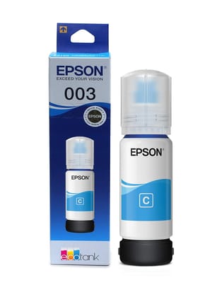 Epson 003 65ml Ink Bottle Cyan Blue Compatible for EcoTank L1110/L3100/L3101/L3110/L3115/L3116/L3150/L3151/L3152/L3156/L5190  