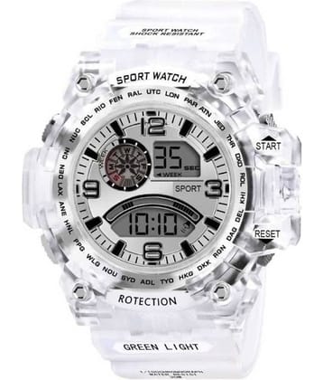 Silver color digital kids sports watch