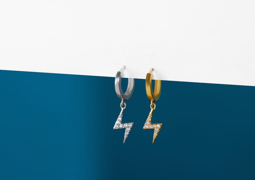 Lightning Bolt Drop Earring For Men (1 Pc Only)