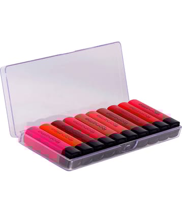 RonzilleSet Of 10 Matte Waterproof Non Transfer Liquid Lipstick - 1.2 Ml Each