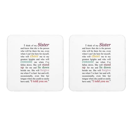 Multicolor Complications Of A Sisiter Set Of 2 Square Wooden Coaster