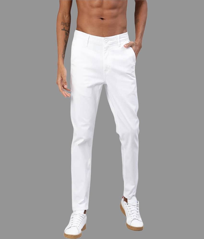 HALOGEN White Regular Chinos ( Pack of 1 )