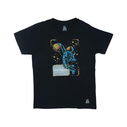 KUCHU Kids’ Unisex T-Shirt “More Space” Digital Print | Soft Cotton-Modal Blend | Breathable, Stretchable & Comfortable Everyday Wear for Boys & Girls