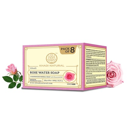 Khadi Natural Rosewater Soap Combo Pack Of 8 – 125gm Each
