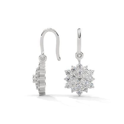 Lyda Silver Drop Earrings | White Gold-White Gold