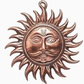 Astro-D, Copper Sun Surya Dev Idol Vastu Remedy (Pack of 1), (Gold, Copper)