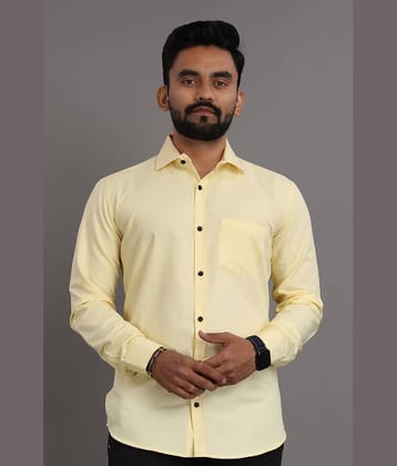 Nofilter Cotton Blend Regular Fit Full Sleeves Men's Formal Shirt - Yellow ( Pack of 1 )