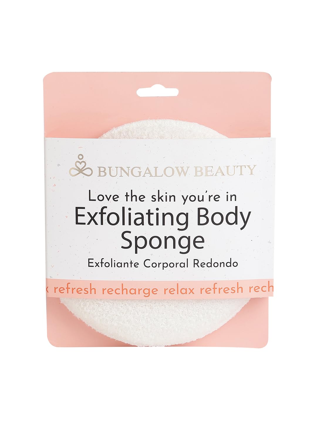 BUNGALOW BEAUTY Natural Exfoliating Body Scrubber Sponge, Back Scrubbers, Loofah Back Scrubber for Shower, for Face and Body