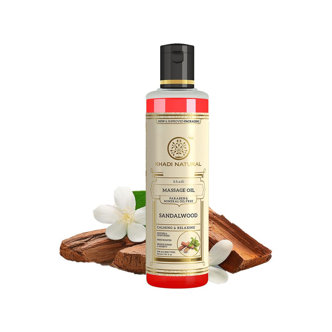 Khadi Natural Sandalwood Massage Oil - Without Mineral Oil - 210ml Sale