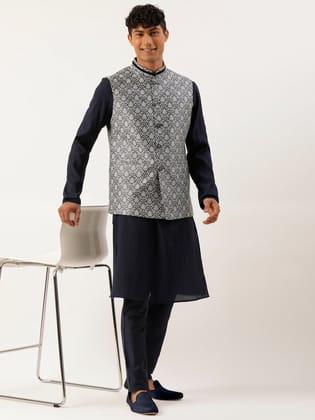 Grey Jacquard Jacket-S/38