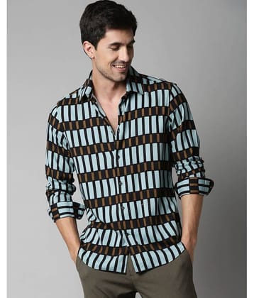 VERTUSY Cotton Blend Regular Fit Printed Full Sleeves Men's Casual Shirt - Blue ( Pack of 1 )